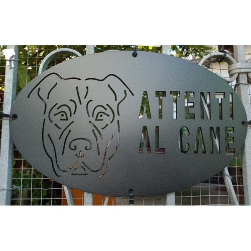 Targa cartello attenti - targa,