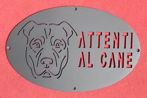 Targa cartello attenti - targa,